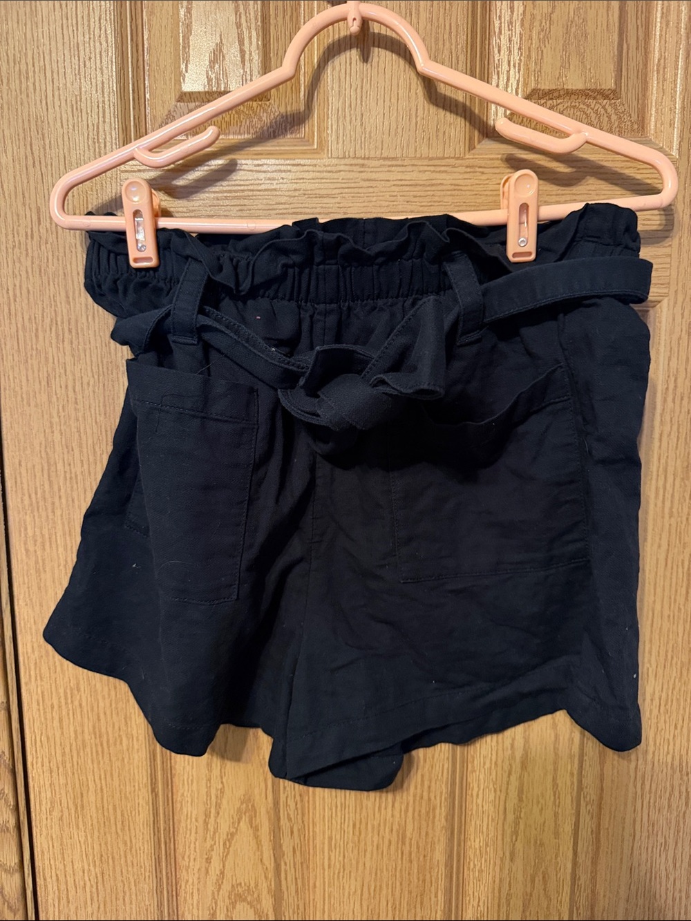 LC Lauren Conrad Black Paperbag Waist Tie Shorts